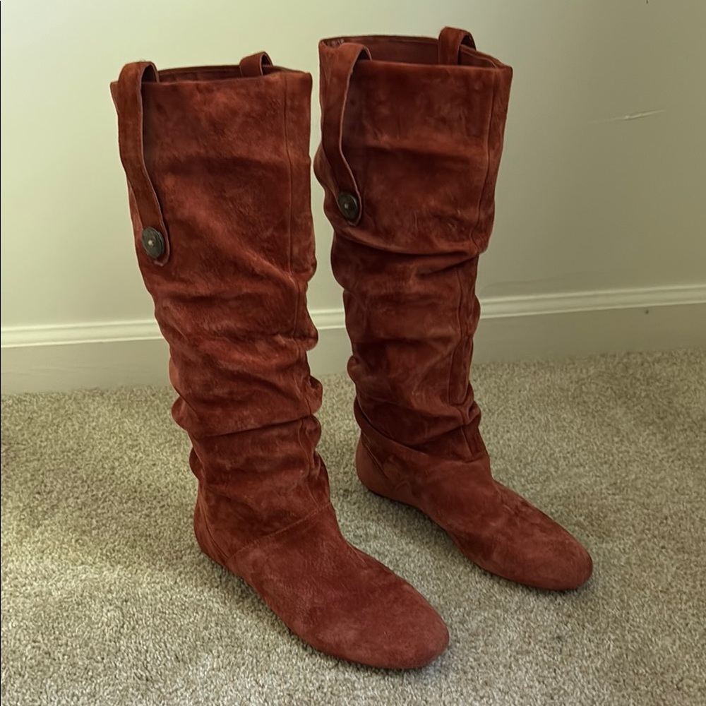 UGG Highkoo Knee High Suede Boots Coral